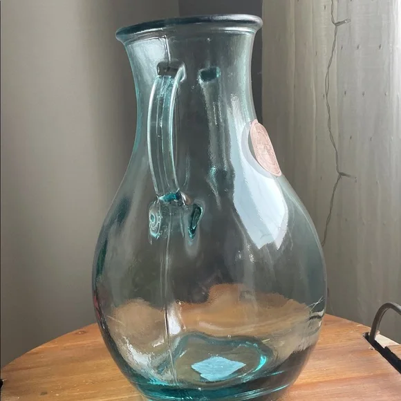 Artisan Green Tinted Glass Vase with Handles - Picture 10 of 10